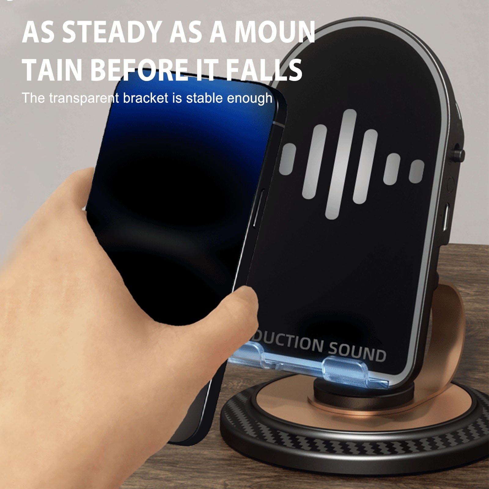 360° Rotatable Wireless Induction Bracket Speaker – With Phone Holder & Power Bank