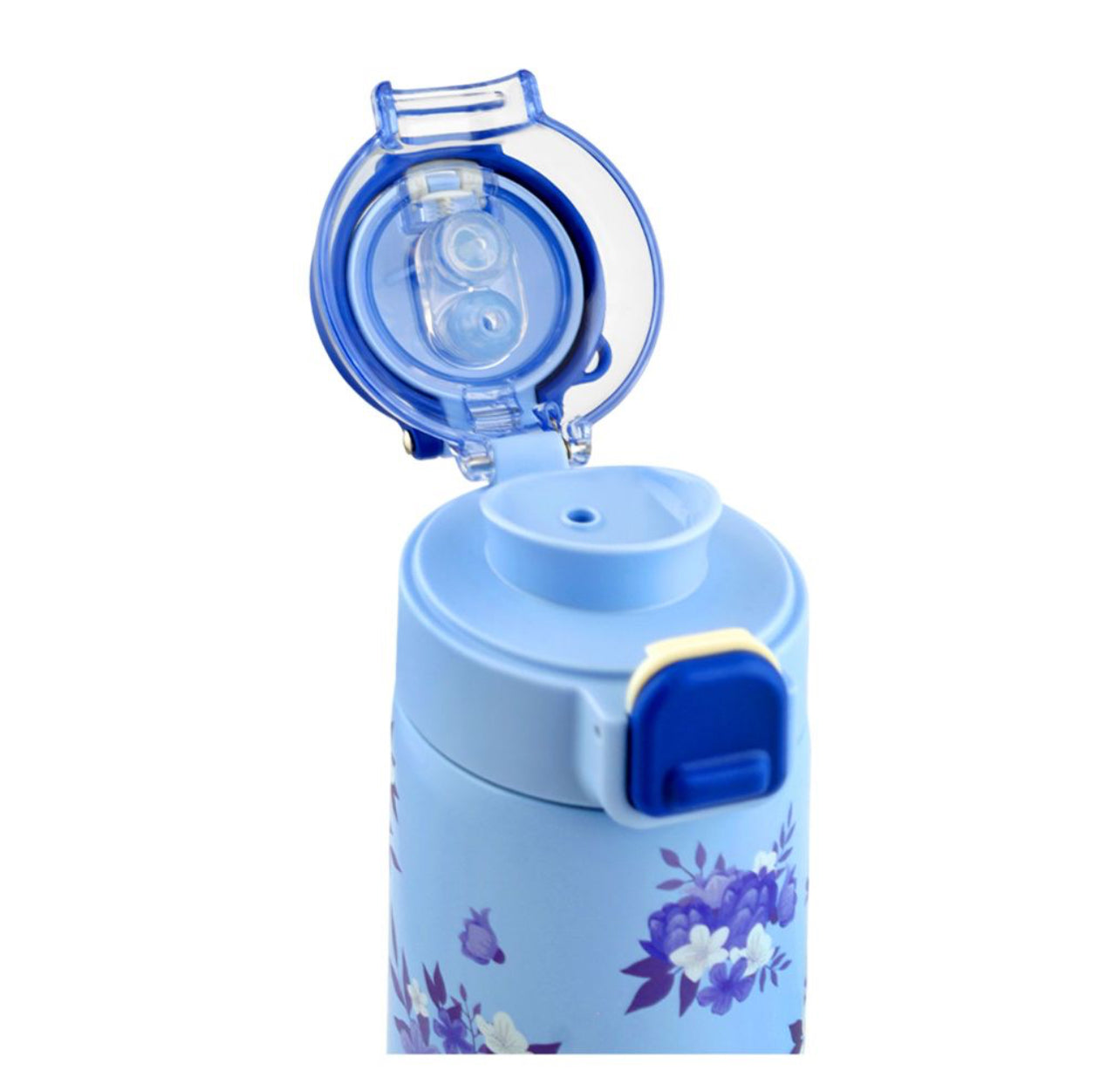 700ml Blue Floral Stainless Steel Bottle – Dual Cap & Insulated