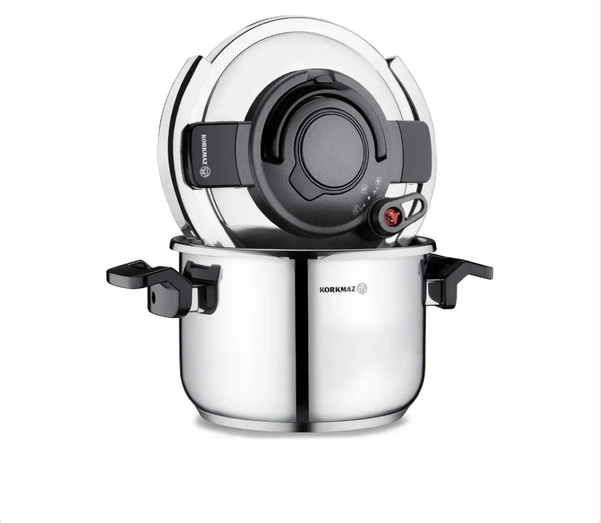 Korkmaz Alessa 10L Pressure Cooker – A173-02 Heavy-Duty Stainless Steel