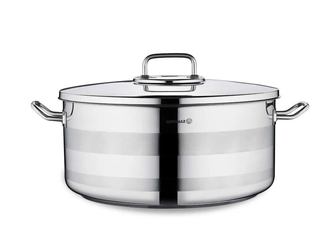 Korkmaz Astra 2 Low Casserole 36x17 Stainless Steel – 17.5L (A2039)