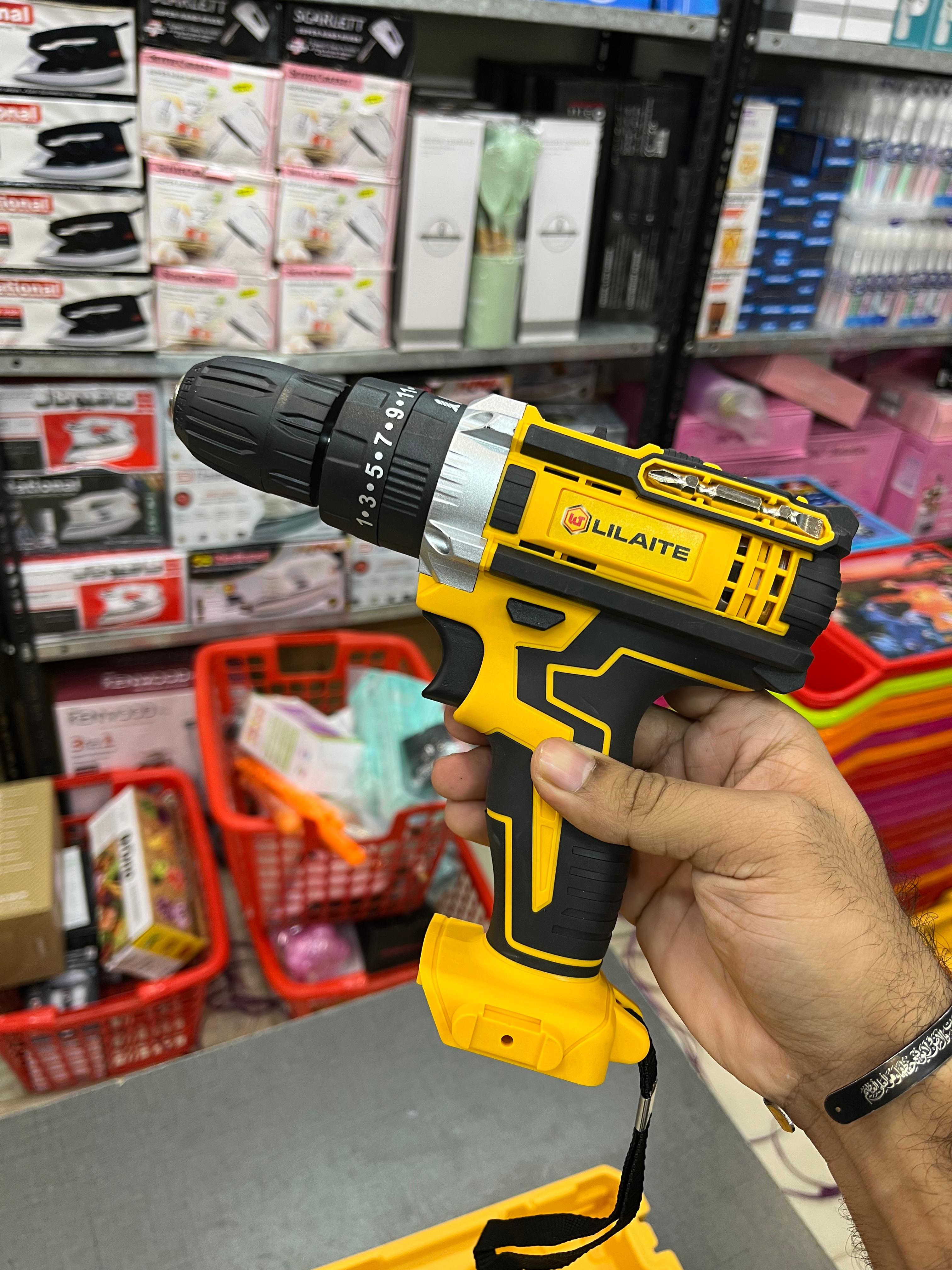 Rechargeable Drill Machine with 2 Batteries – Portable Power Tool