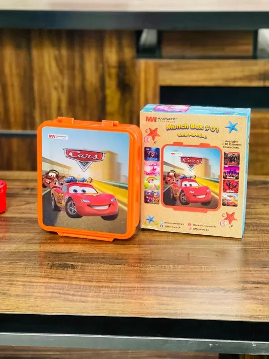 4-Portion Kids Plastic Lunch Box – Random Colors