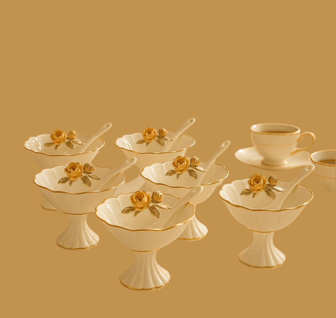 Ice Cream Cup Set 6 Pcs – BRD-403 Strawberry Design