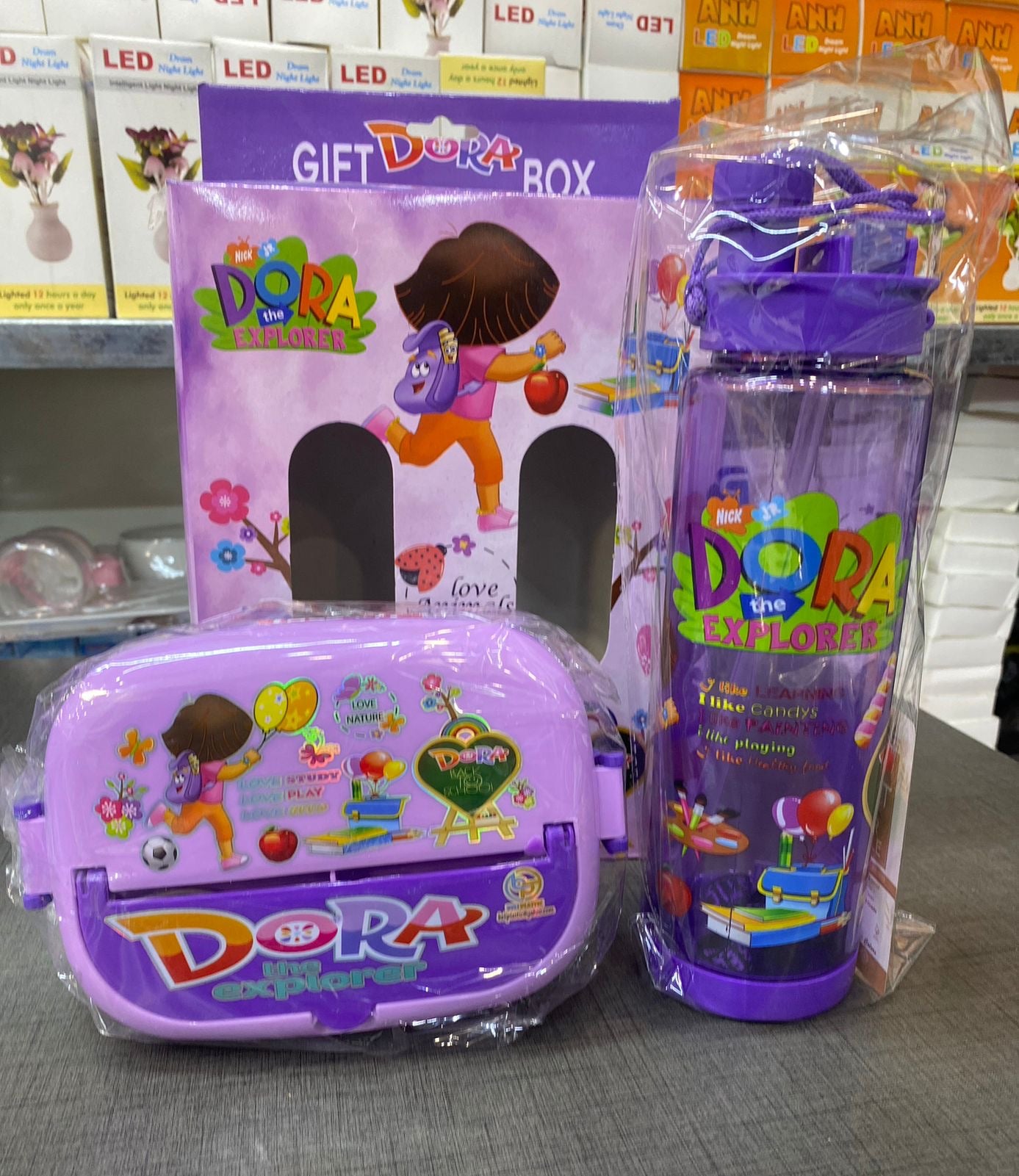 Big Size Kids School Lunch & Bottle Gift Box – Fun Random Designs