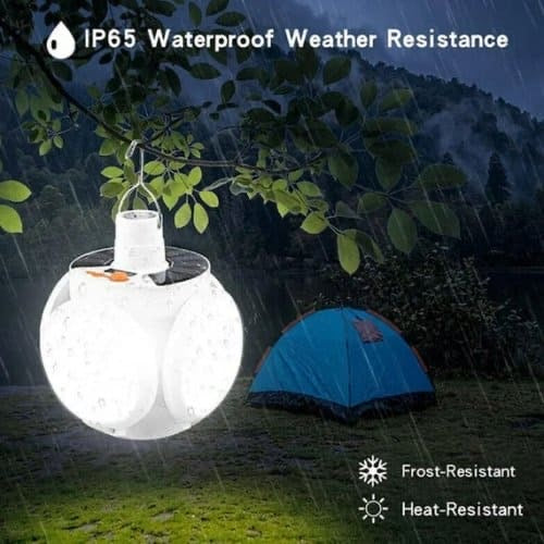 LED Foldable Fan Lantern – USB & Solar Rechargeable Camping Light