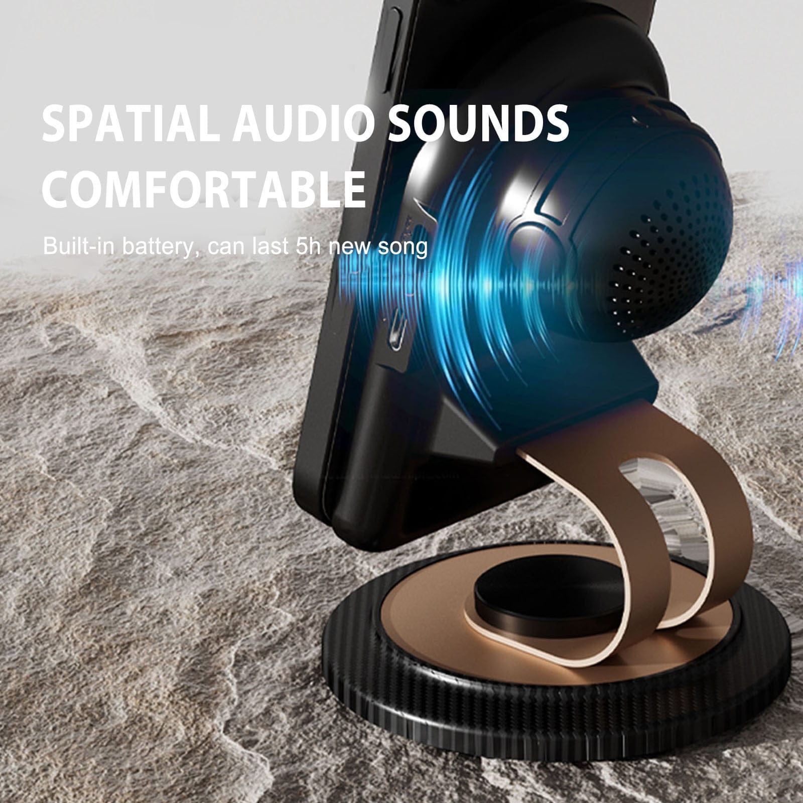 360° Rotatable Wireless Induction Bracket Speaker – With Phone Holder & Power Bank