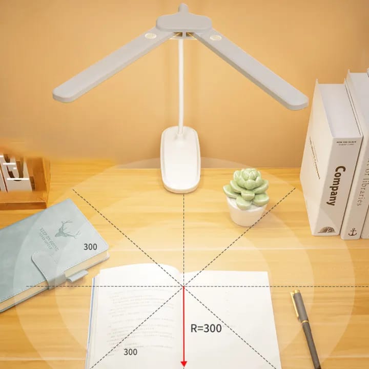360° Flexible Double Head LED Clip Lamp – Rechargeable Desk & Reading Light