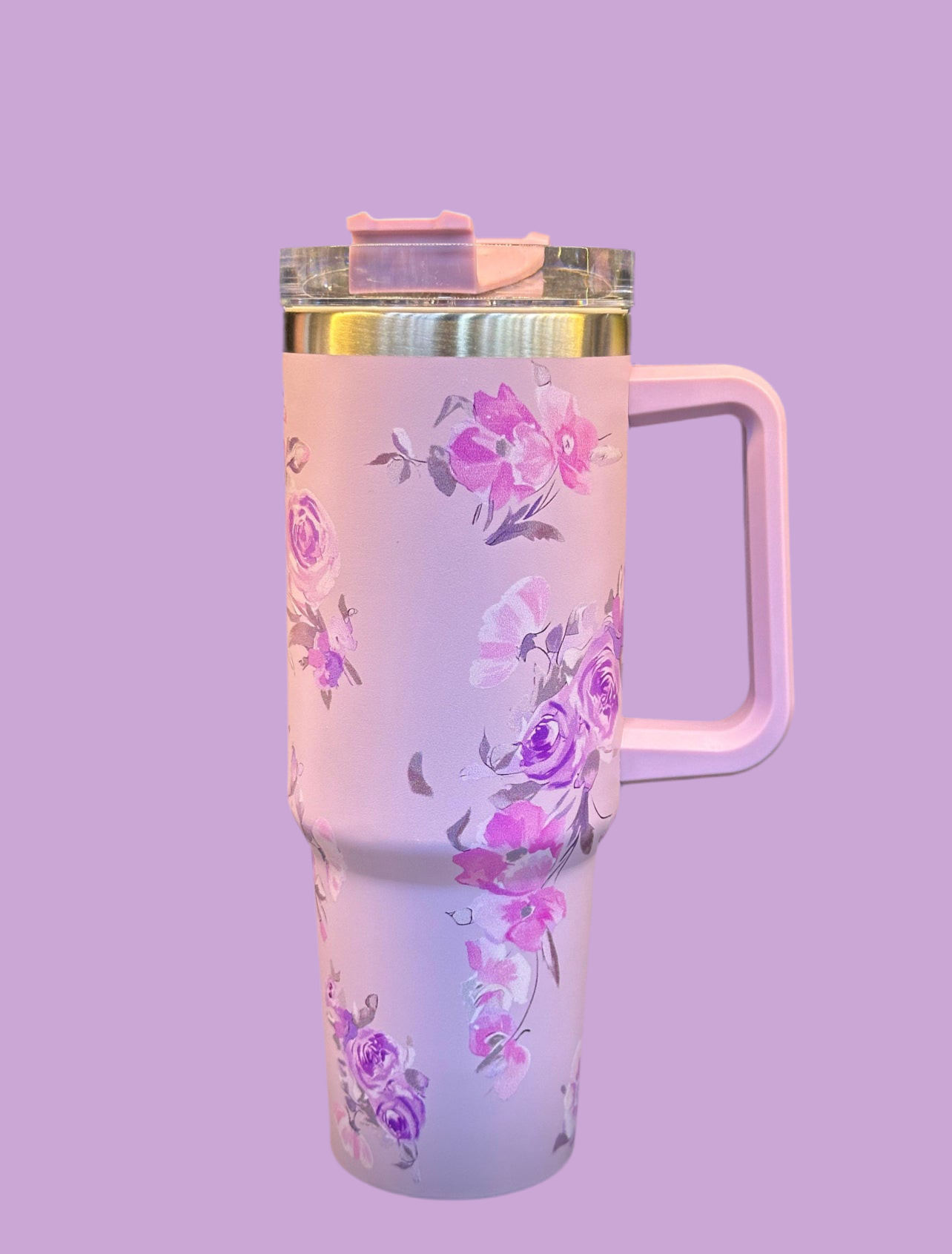 40oz Stainless Steel Flower Tumbler – Bloom in Style