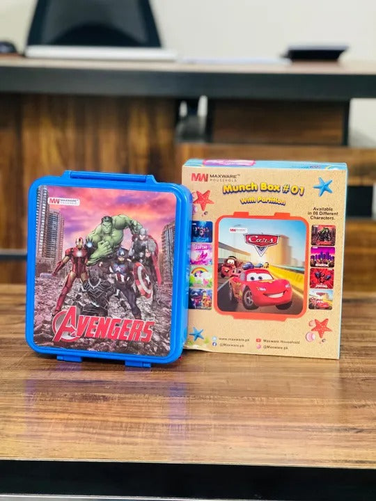 4-Portion Kids Plastic Lunch Box – Random Colors