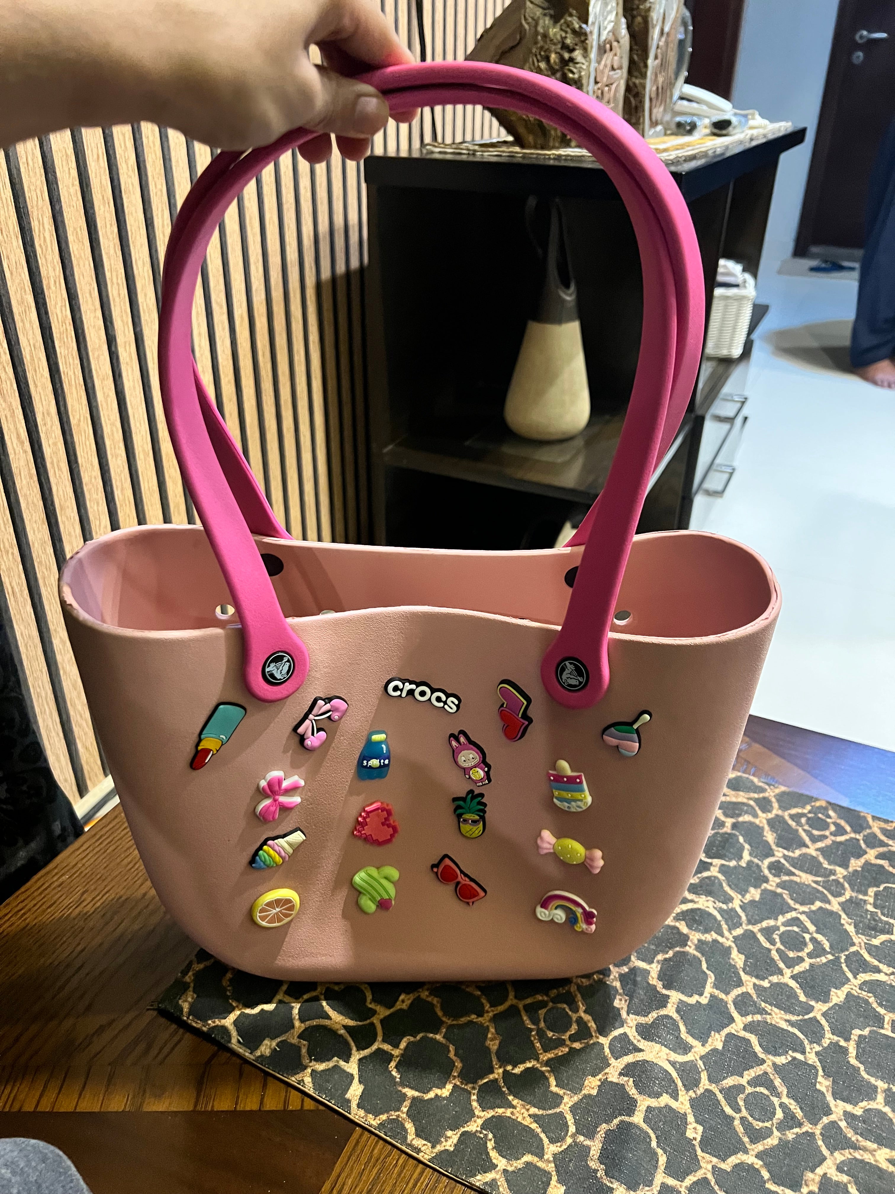 Crocs Tote Bag with Colorful Charms – Fun & Stylish