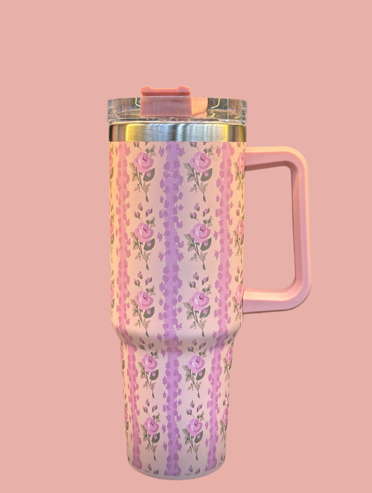 40oz Stainless Steel Flower Tumbler – Bloom in Style