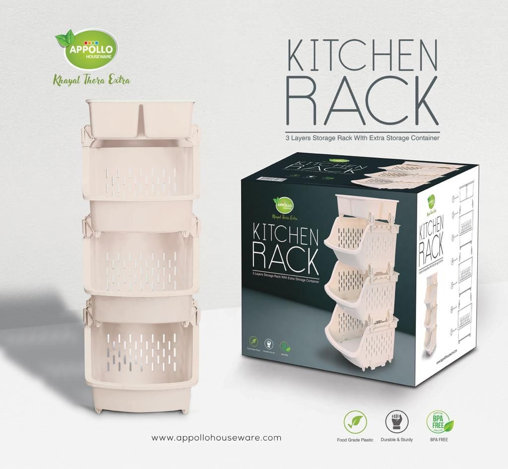3 Tier Kitchen Multi Purpose Rack (With Box)