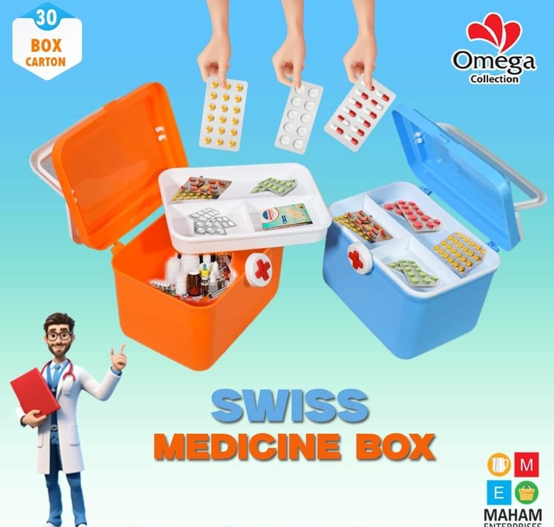 Swiss First Aid Medicine Box – Durable Emergency Storage