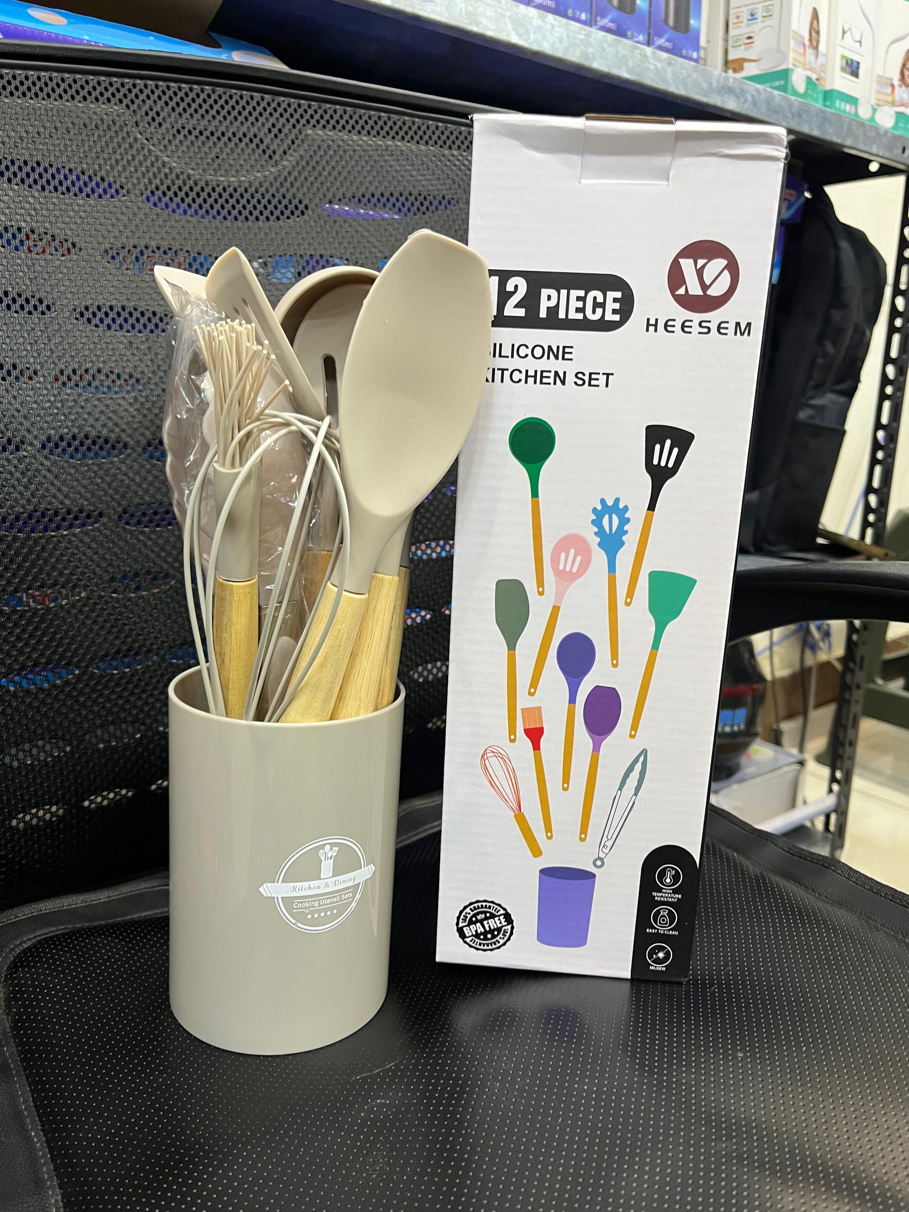 12 Pcs Silicone Kitchen Utensil Set – Random Color