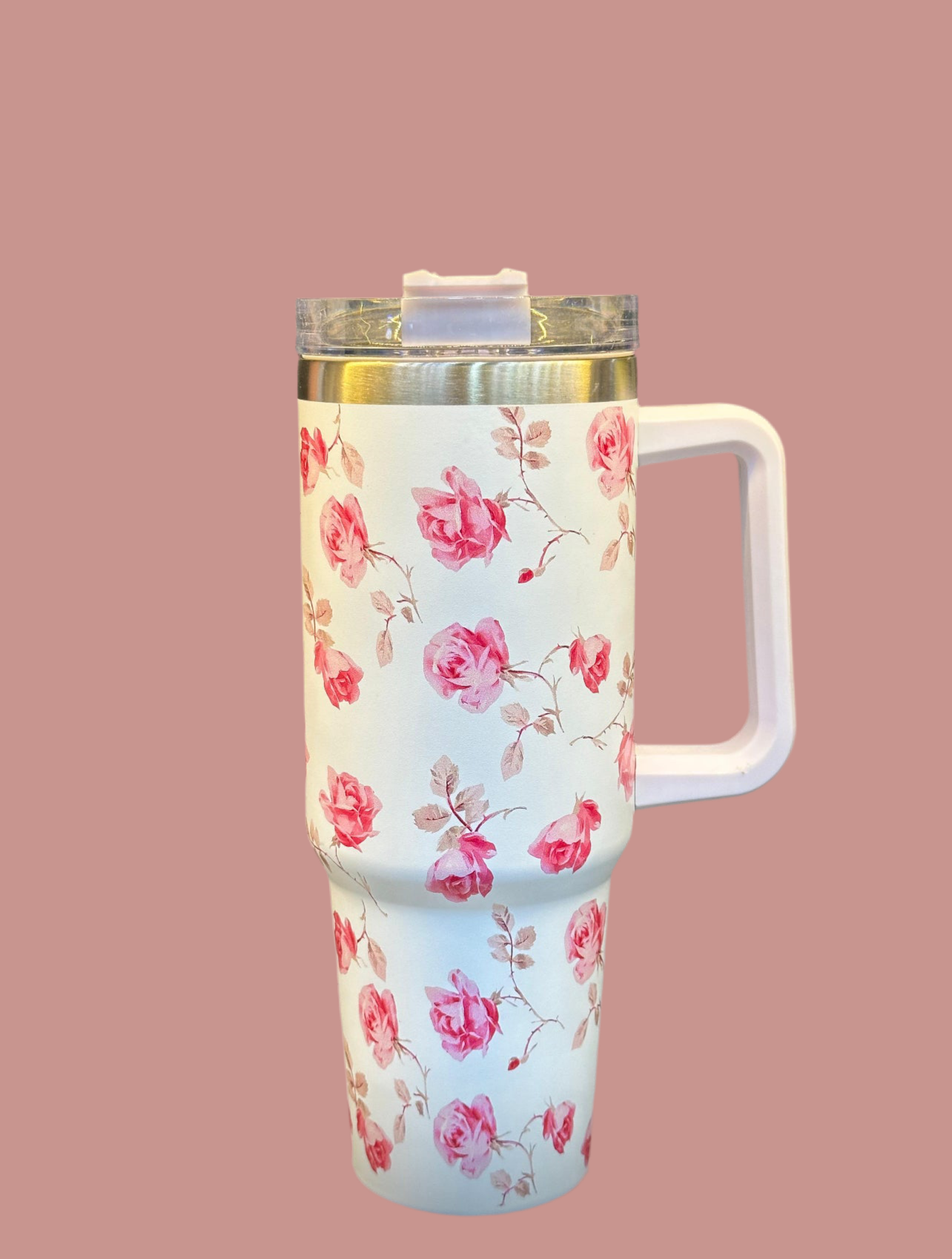 40oz Stainless Steel Flower Tumbler – Bloom in Style