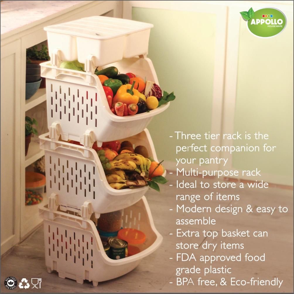 3 Tier Kitchen Multi Purpose Rack (With Box)
