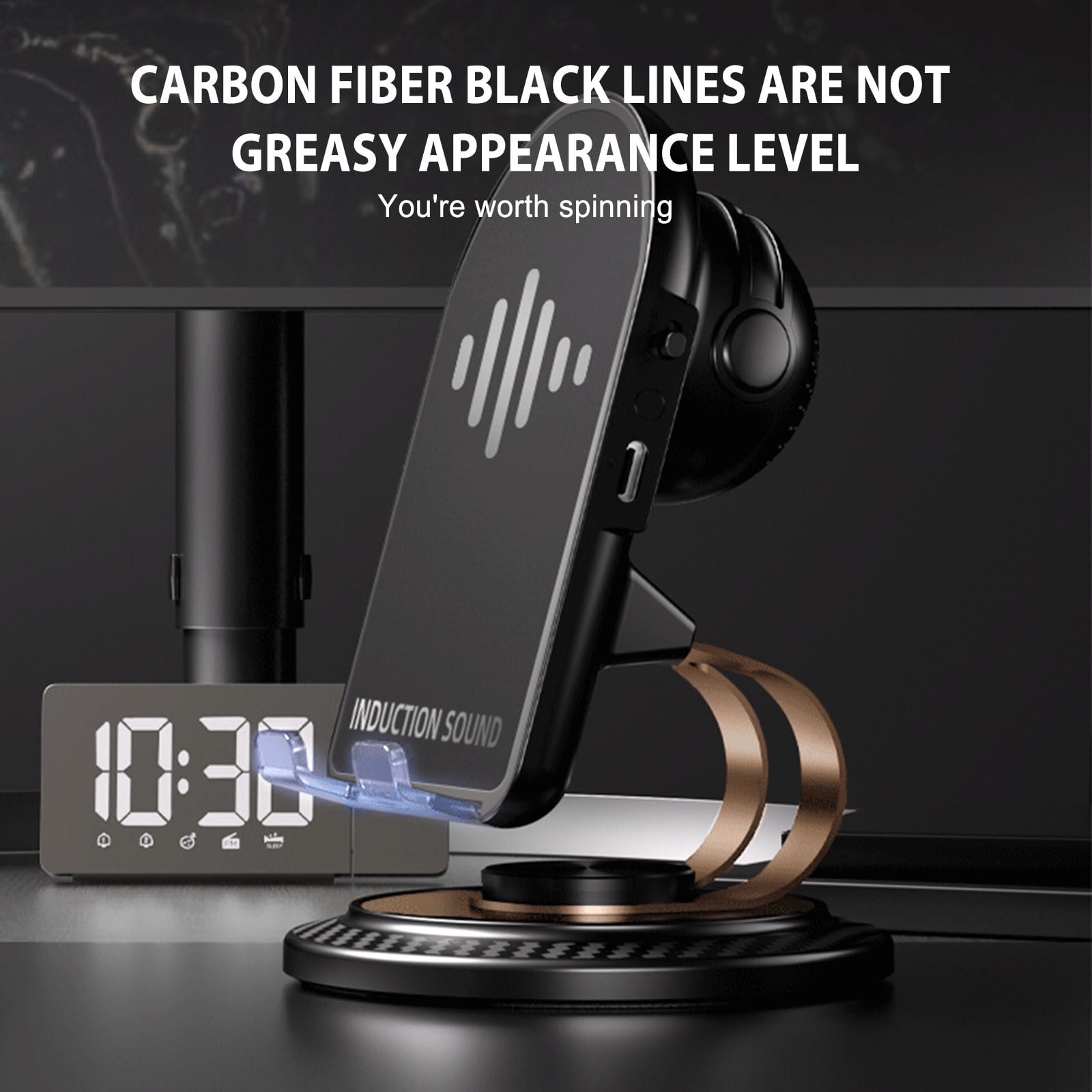 360° Rotatable Wireless Induction Bracket Speaker – With Phone Holder & Power Bank