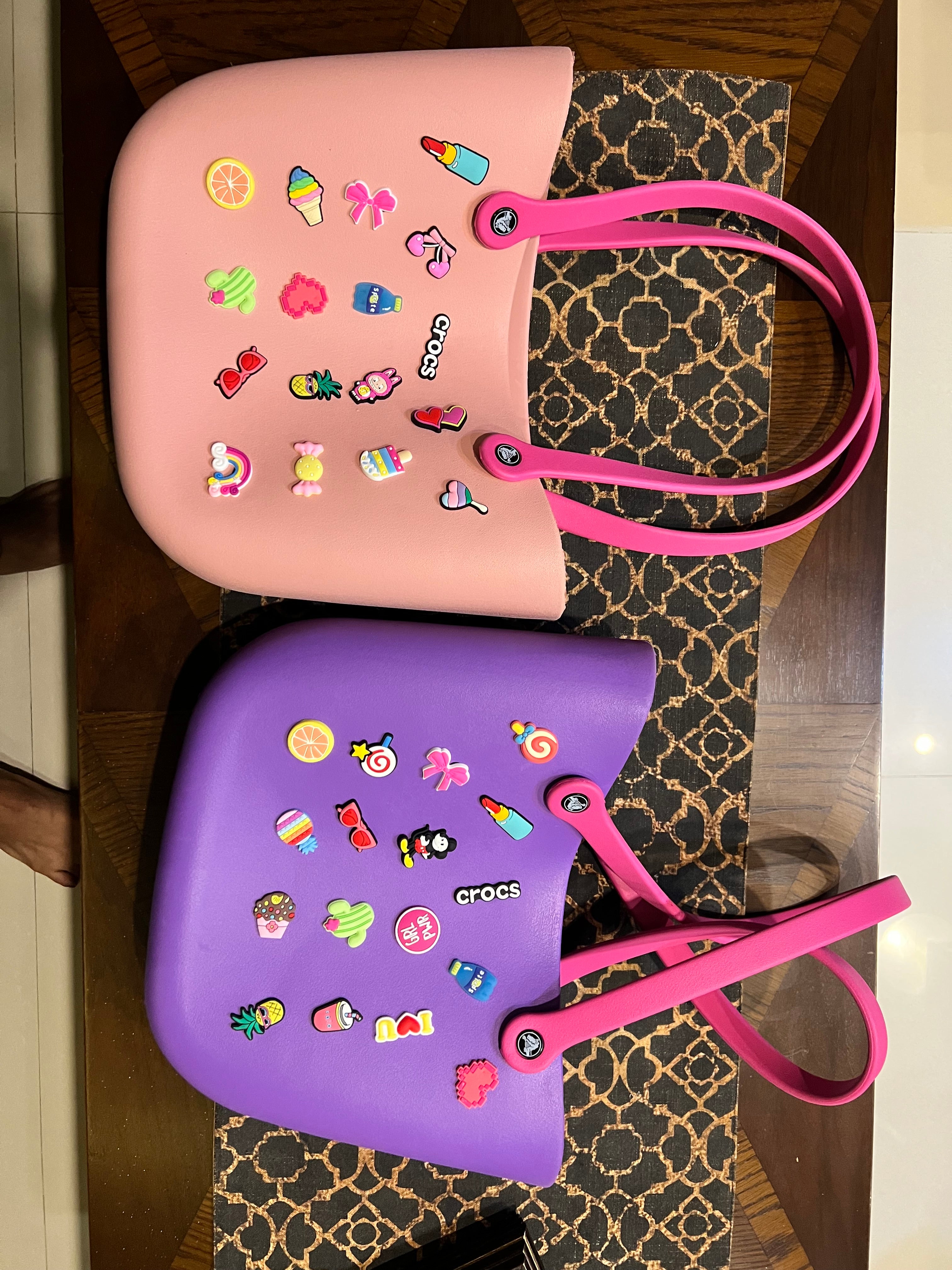 Crocs Tote Bag with Colorful Charms – Fun & Stylish
