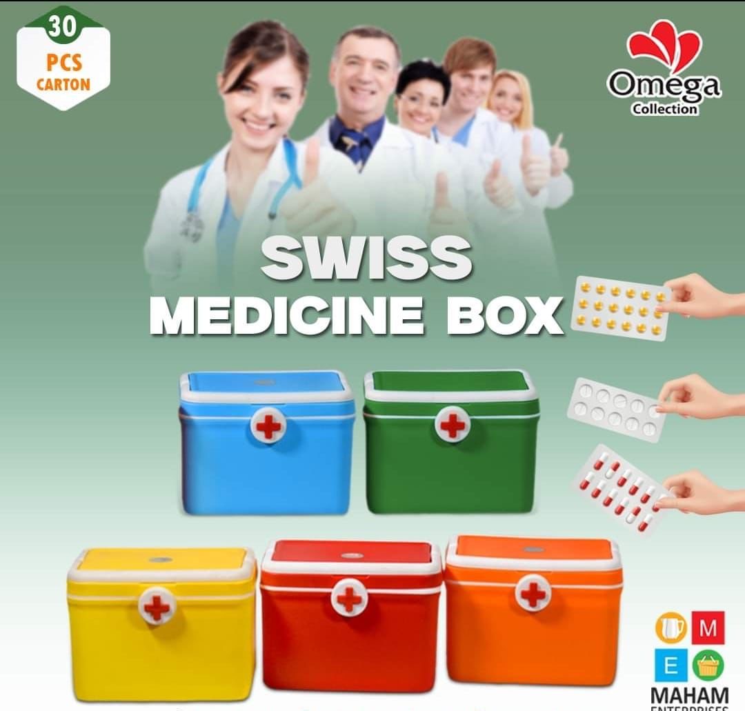 Swiss First Aid Medicine Box – Durable Emergency Storage