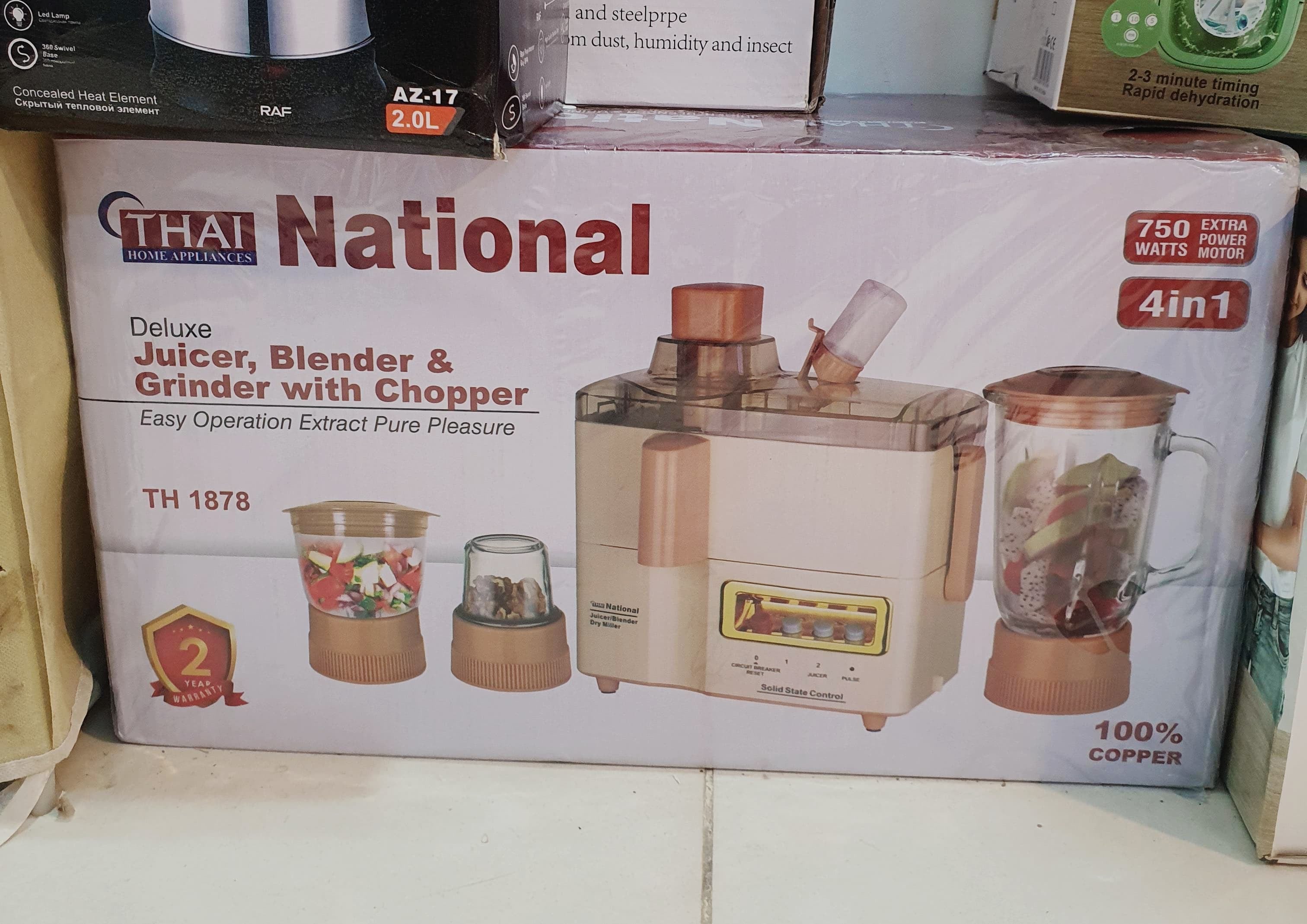 Thai National 4-in-1 Juicer Blender Machine – 750 Watts Powerful Motor