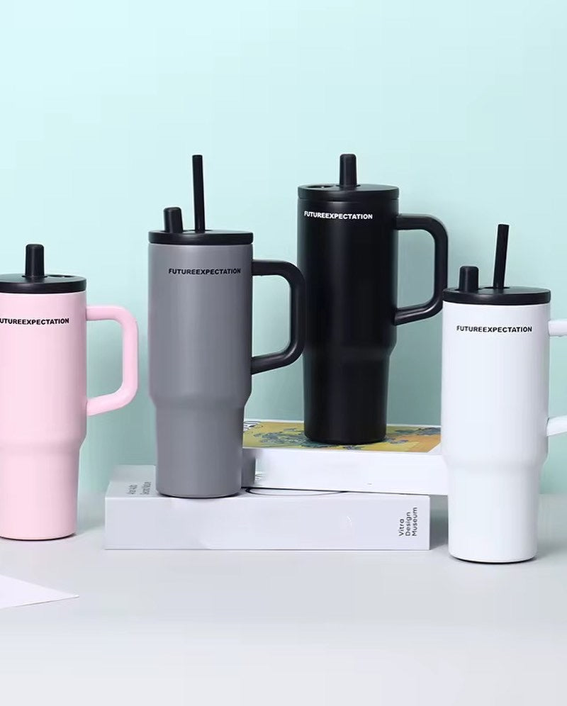 710ML Stainless Steel Tumbler with Straw – Heavy Quality (Random Colour)