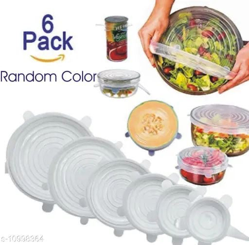6-Piece Silicone Stretchable Lid Covers – Reusable & Flexible