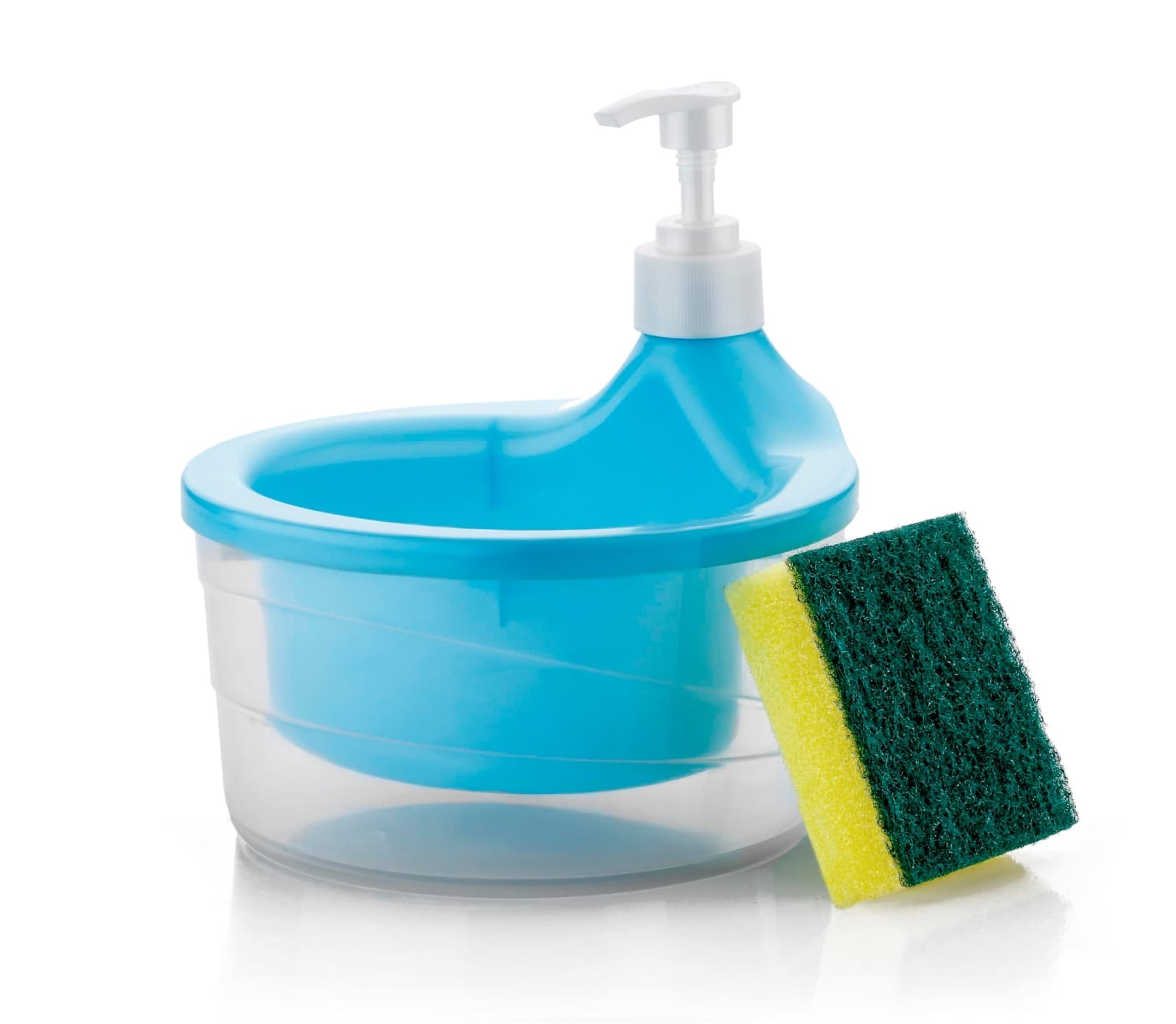 2-in-1 Soap Dispenser with Sponge – Effortless One-Hand Dishwashing
