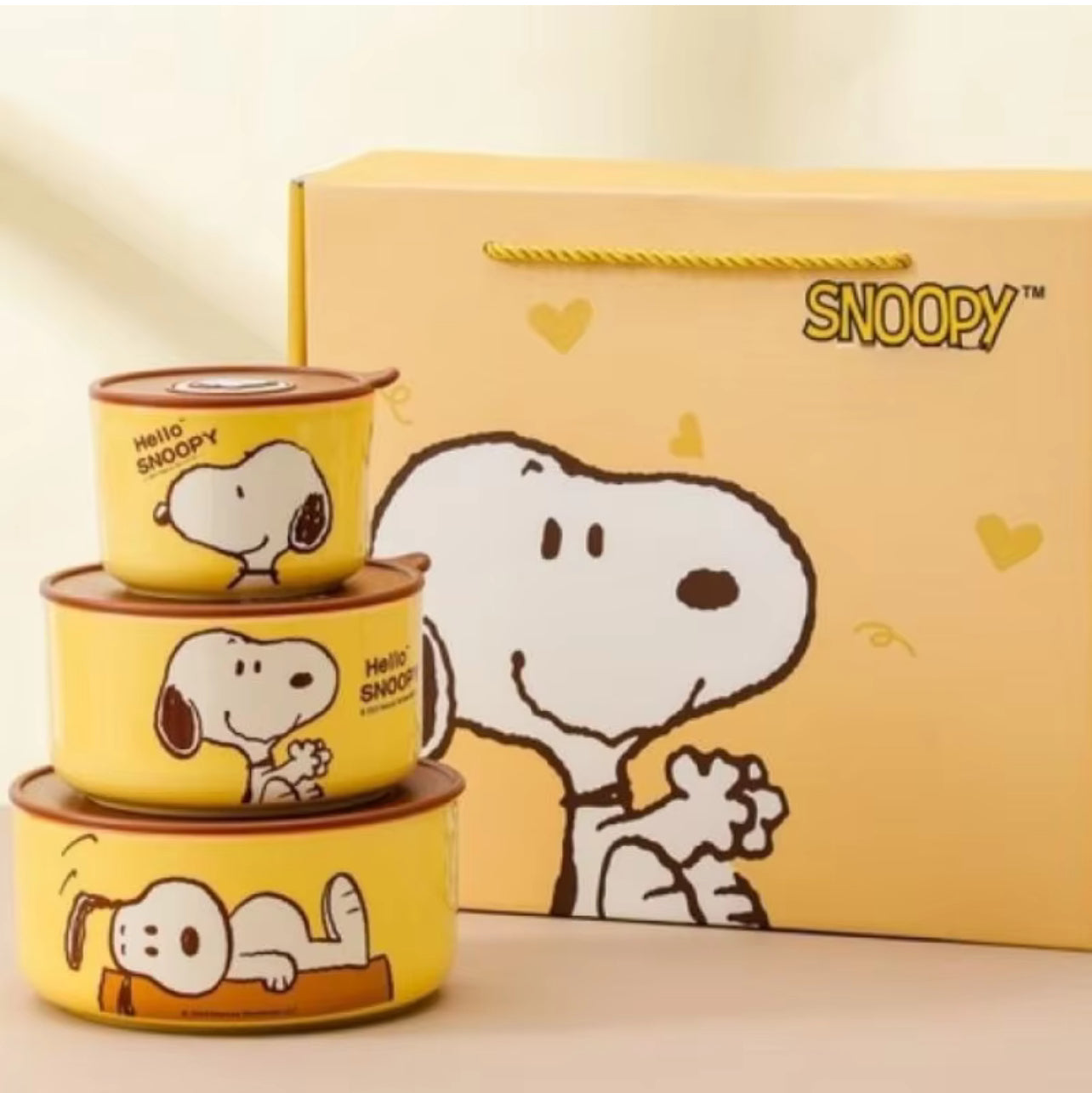 Snoopy 3-Piece Ceramic Preservation Bowl Set