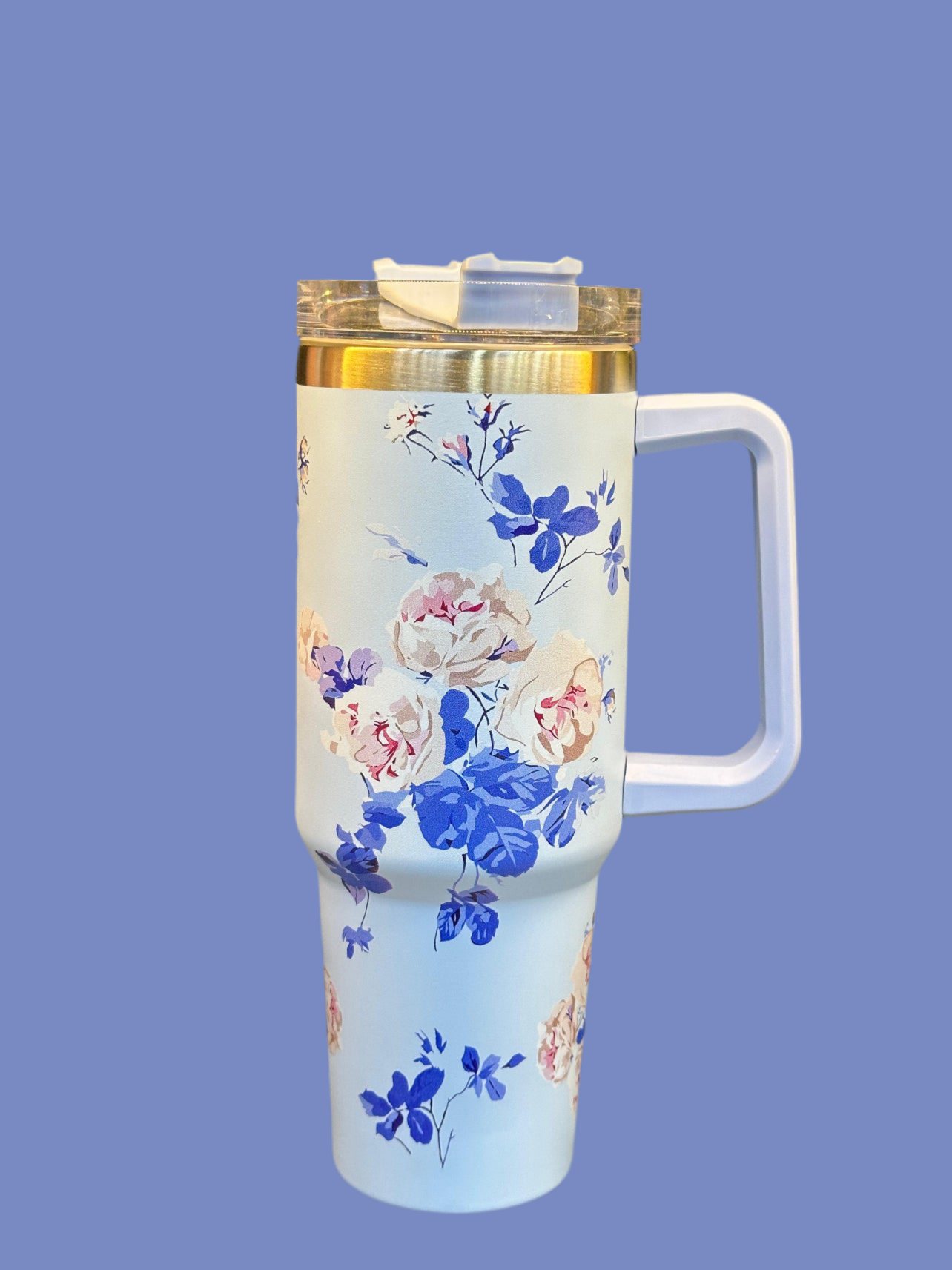 40oz Stainless Steel Flower Tumbler – Bloom in Style