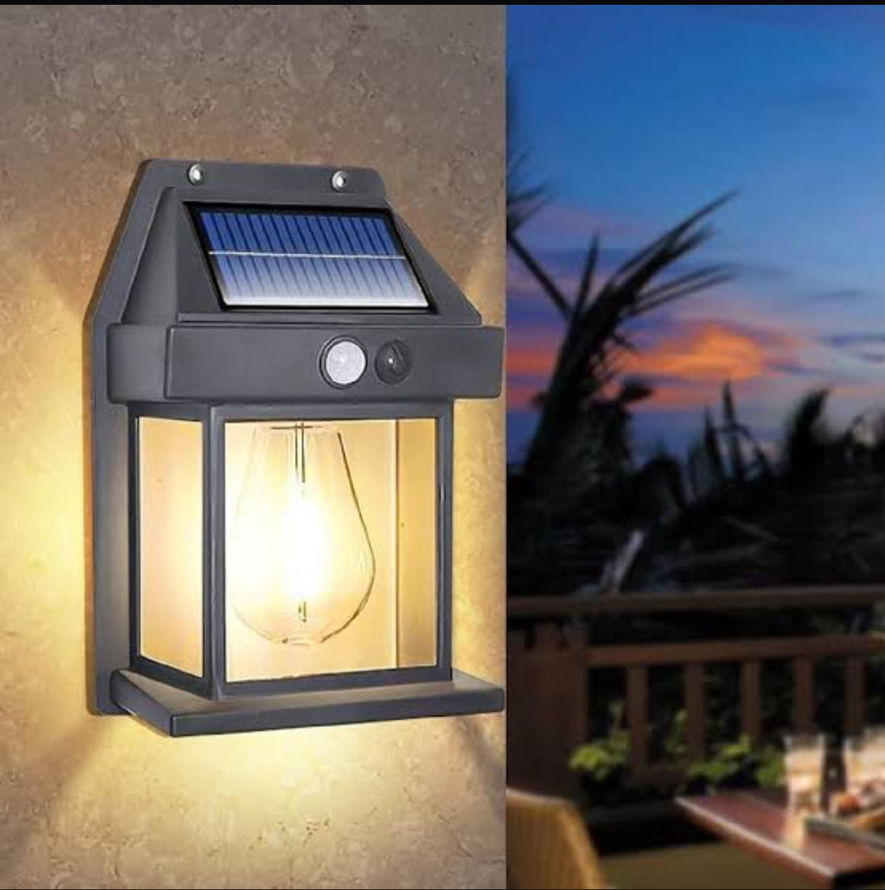Solar Motion Sensor Wall Lamp – Waterproof & Energy-Saving