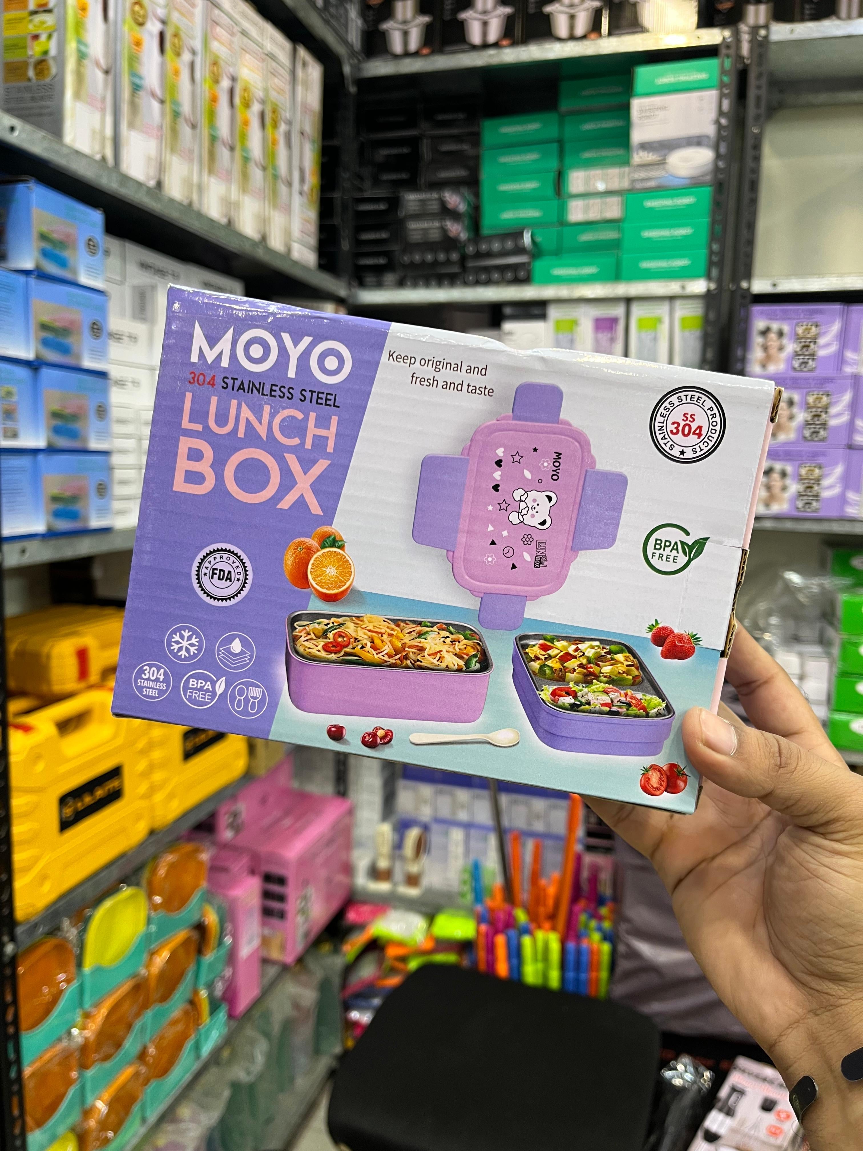 Moyo Double Decker 304 Stainless Steel Kids Lunch Box – Compact & Durable