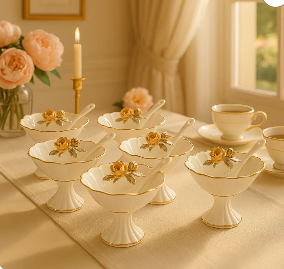 Ice Cream Cup Set 6 Pcs – BRD-403 Strawberry Design